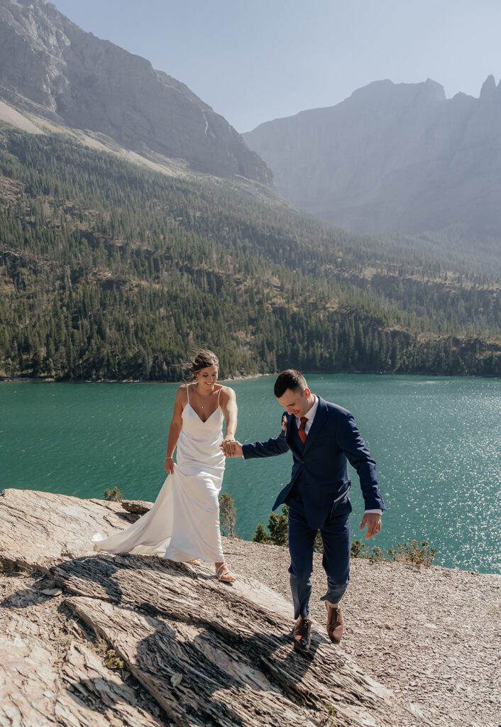 Eloping at St. Mary Lake in Glacier National Park