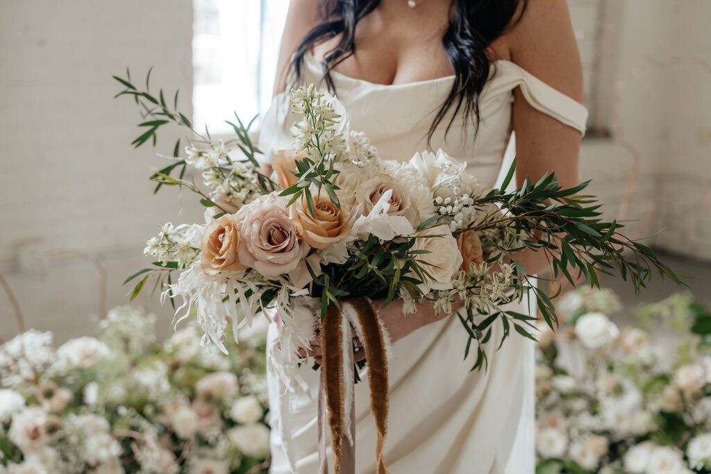 Lush elopement bridal bouquet