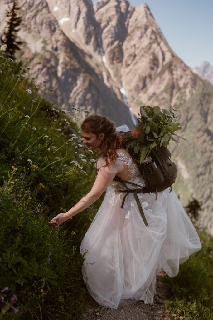 Ethereal mountain elopement bridal styling inspiration