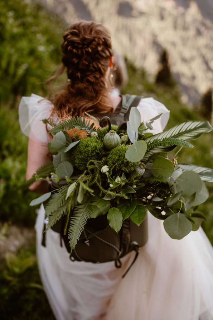 Ethereal mountain elopement bridal styling inspiration