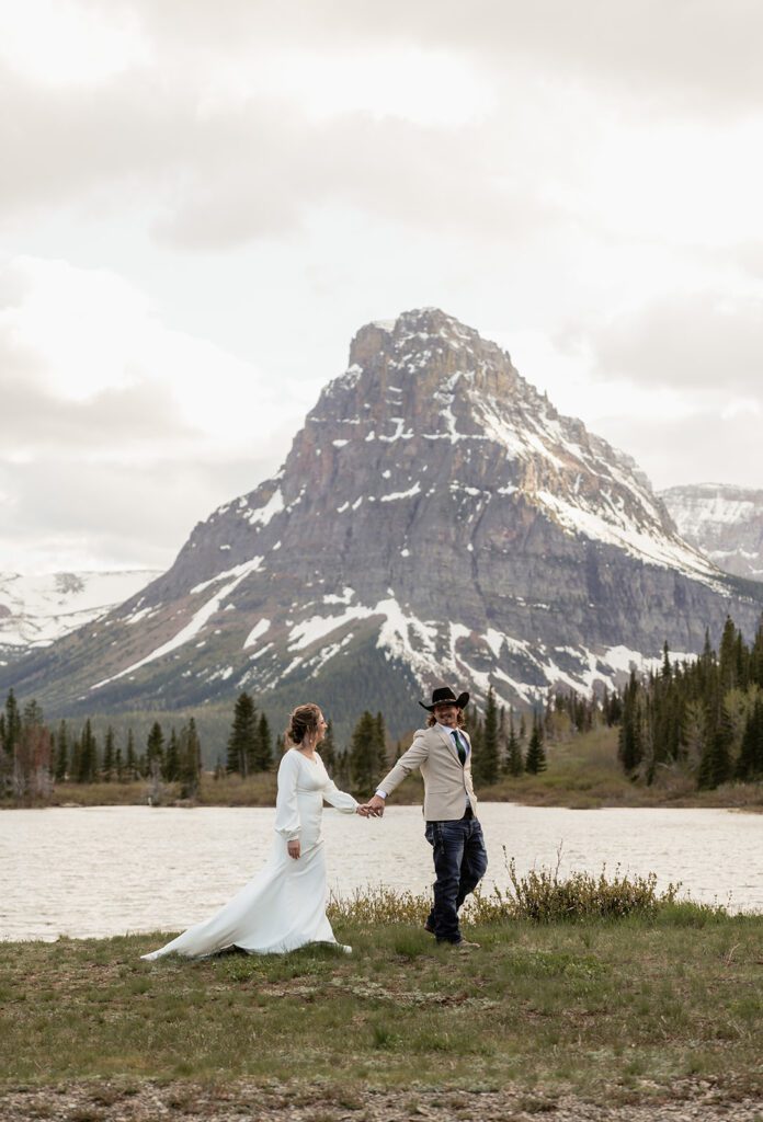 An intimate mountain elopement in Glacier National Park photographed by Sydney Breann Photography