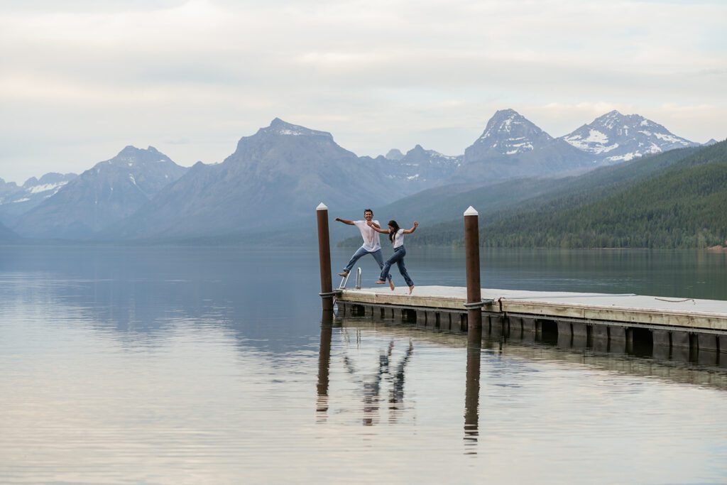 Lake McDonald engagement session in Glacier National Park photographed by Sydney Breann Photography