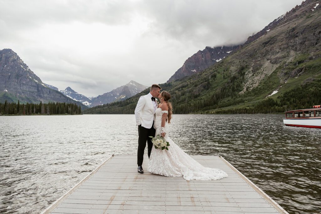 A luxury elopement at Pray Lake in Glacier National Park photographed by Sydney Breann Photography