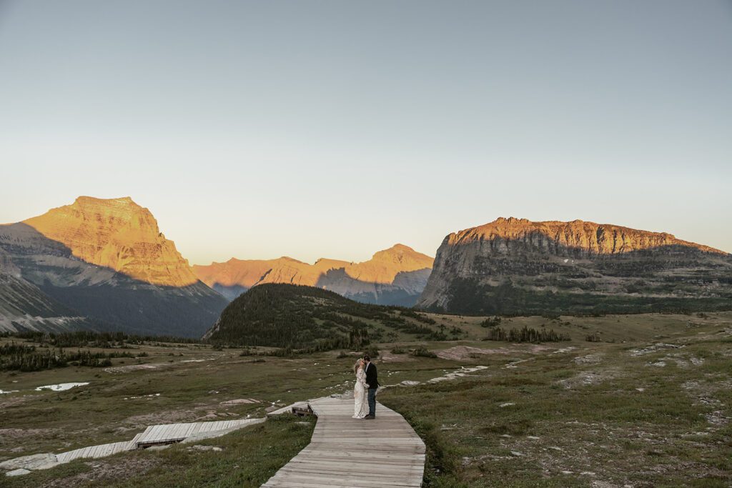 Romantic Glacier National Park honeymoon adventure session