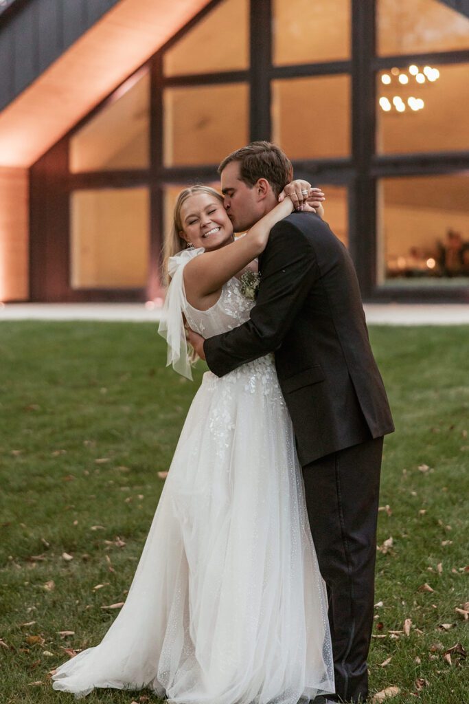 Late summer timeless wedding bridal portraits at La Pointe Events in Somerset, Wisconsin