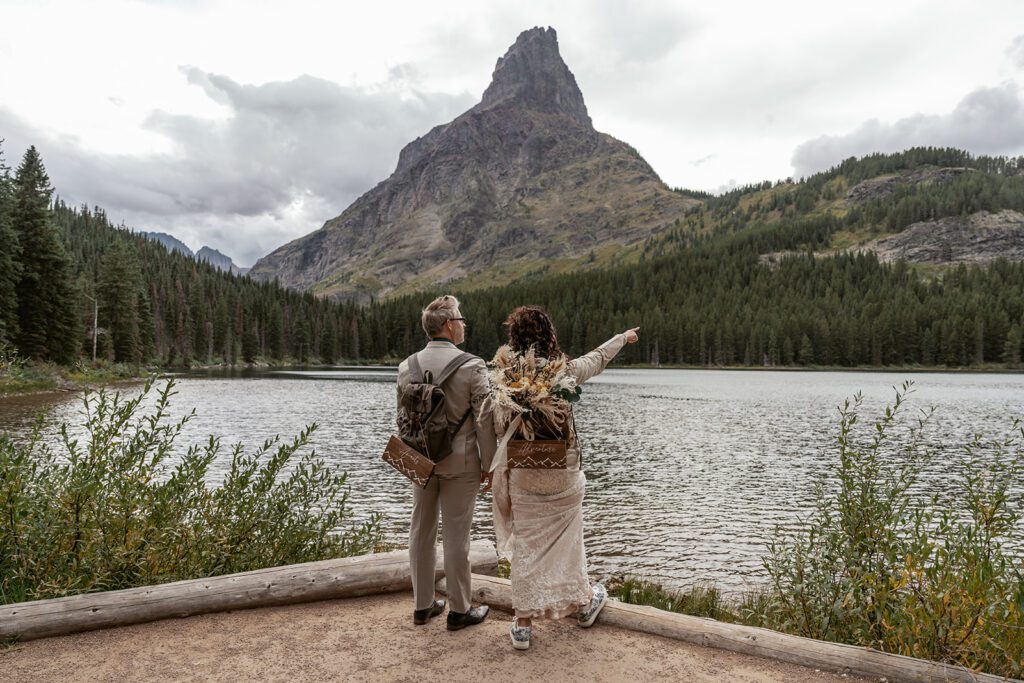 Lake Josephine elopement in Glacier National Park