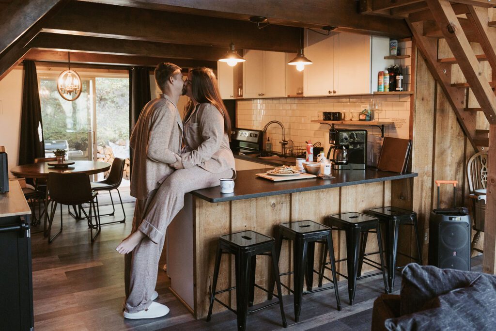 Sara and Denver’s cozy elopement morning began with making breakfast, slow dancing in the kitchen, and spending time with the Lord.