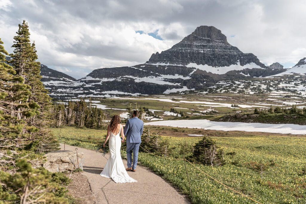 Logan Pass bridal portraits photographed by Sydney Breann Photography