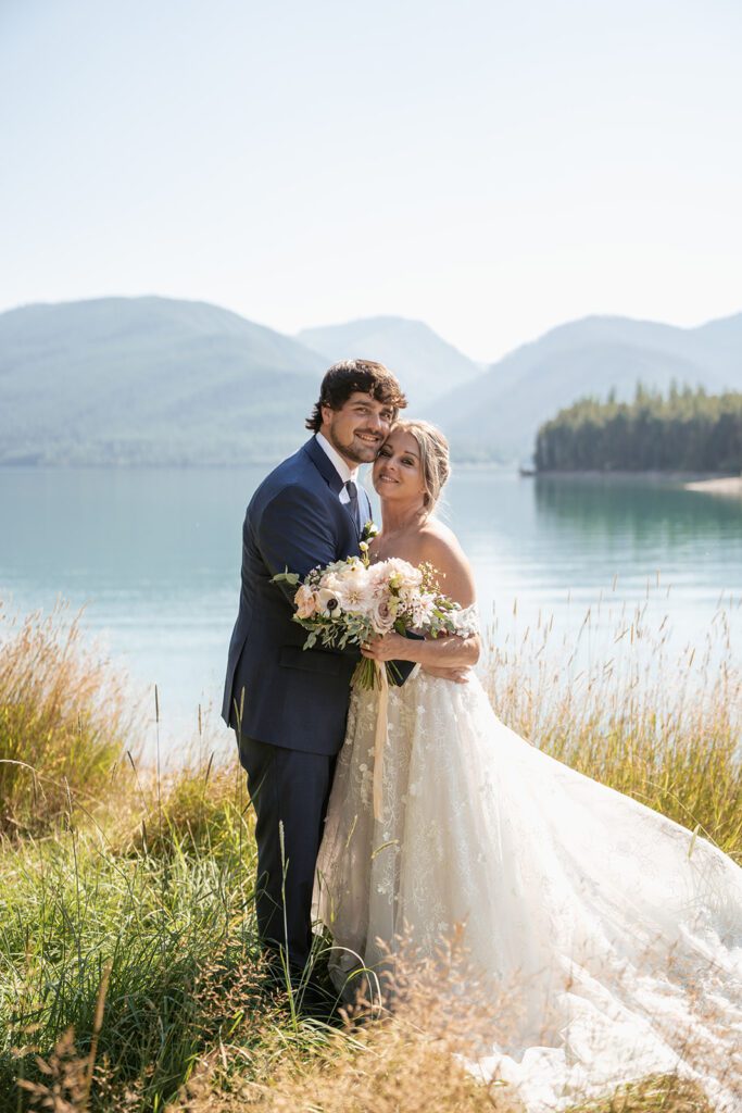 Intimate wedding ceremony at Hungry Horse in Northwest Montana