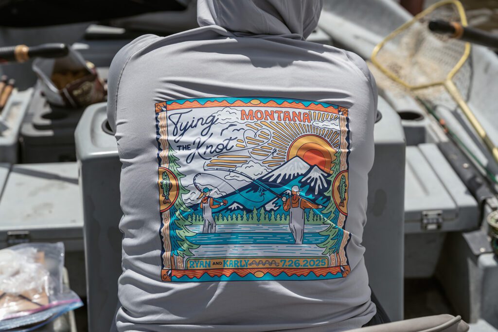 Custom wedding day fly fishing shirts