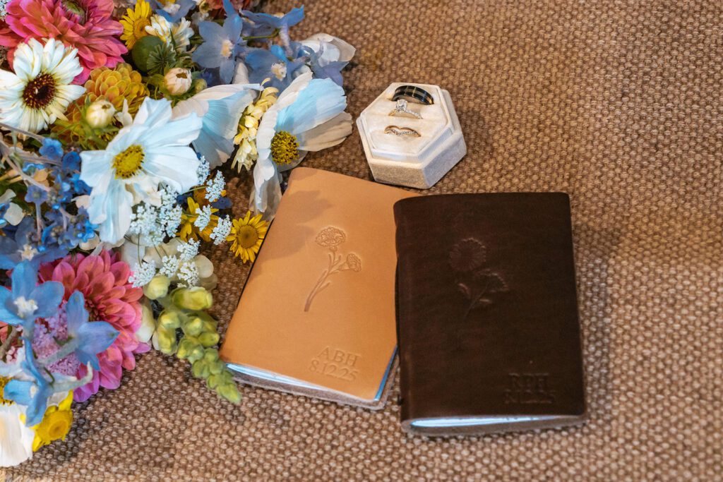 Sentimental wedding day details flat lay photography