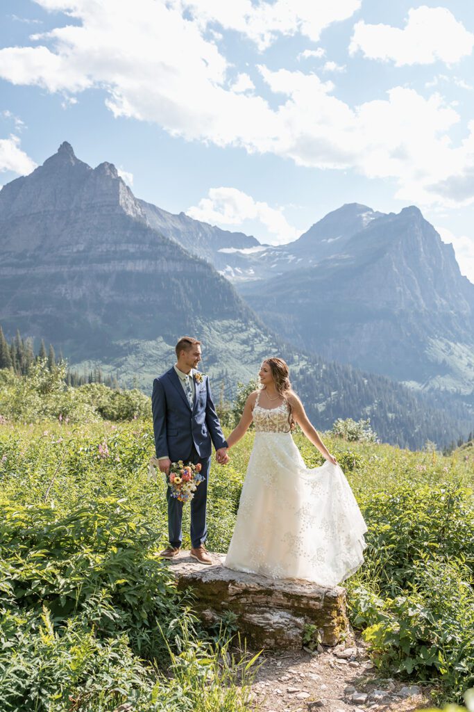 Hiking elopement in Glacier National Park