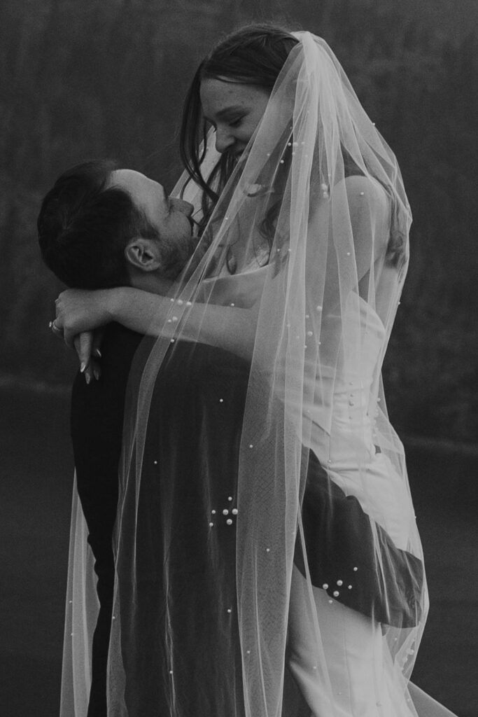 Romantic bridal portraits at Sun Point