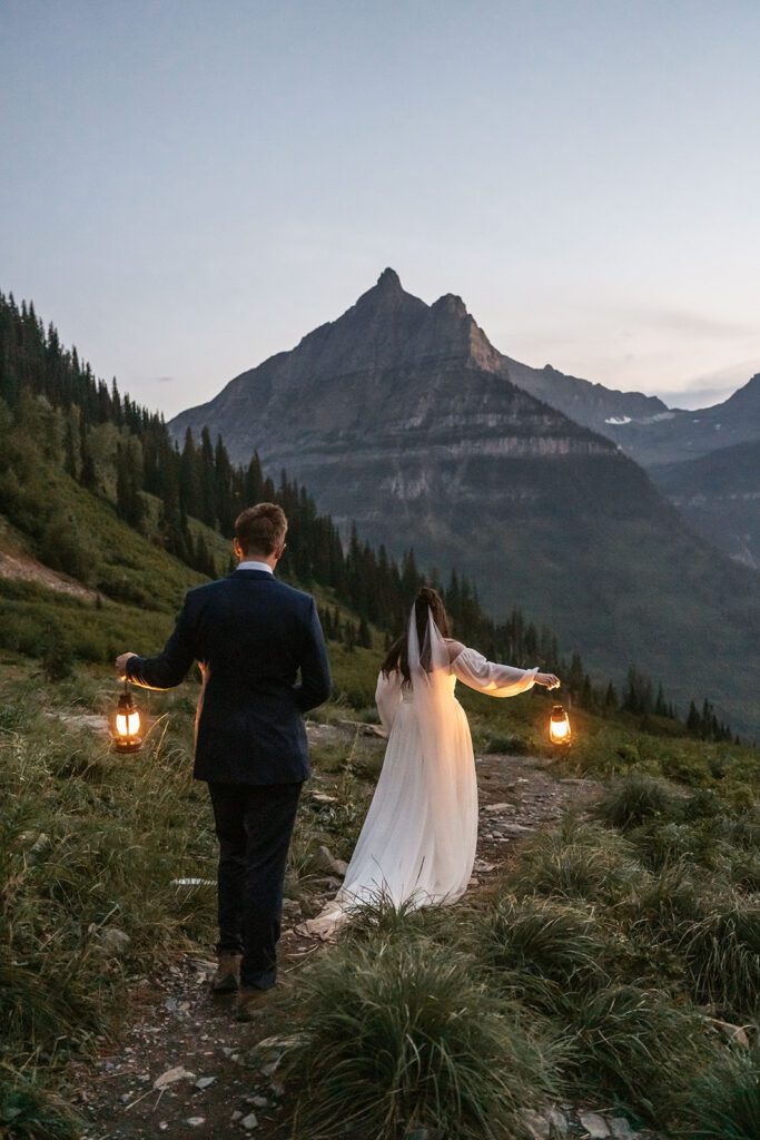Adventurous hiking elopement in Glacier National Park