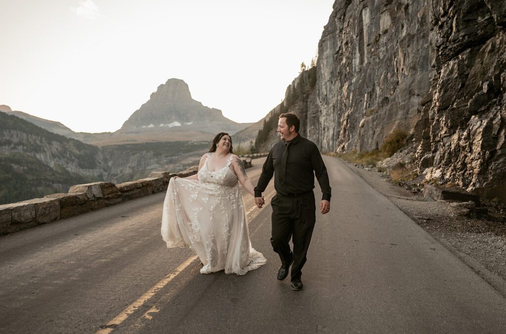 Going to the Sun Road bridal portraits