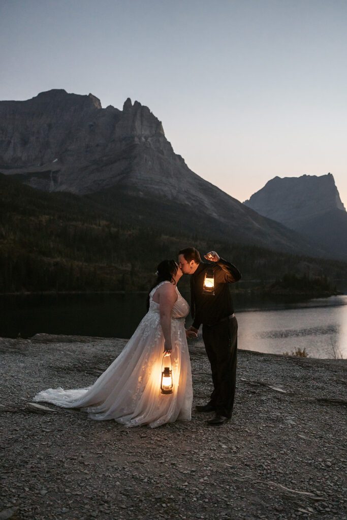 Blue Hour lantern bridal portraits at Sun Point