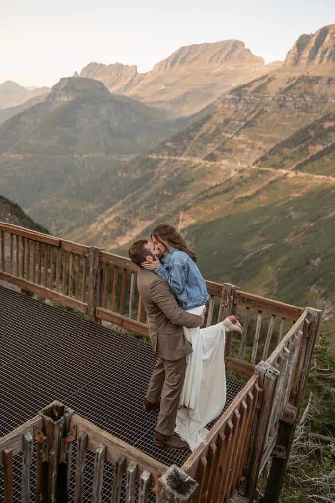 Logan Pass bridal portraits in Glacier National Park