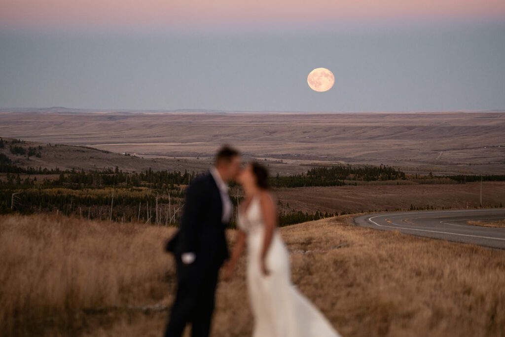 Bride and groom portraits in East Glacier Park, photographed by Sydney Breann Photography