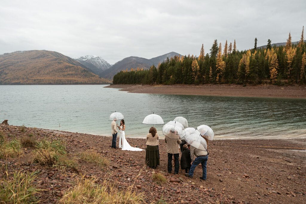Hungry Horse Reservoir intimate wedding ceremony