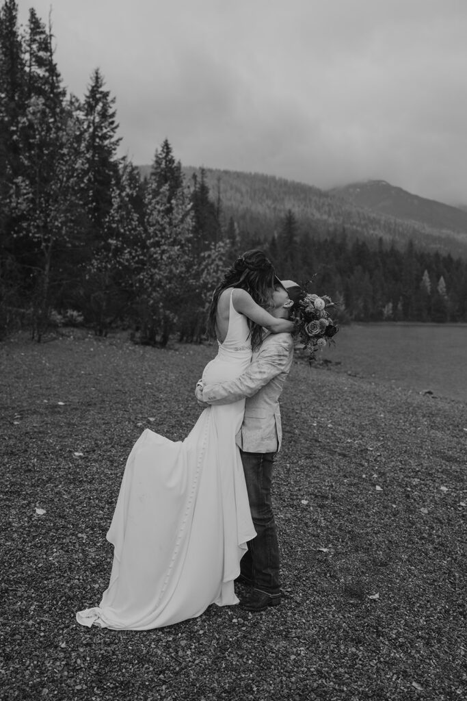 Moody rainy bridal portraits