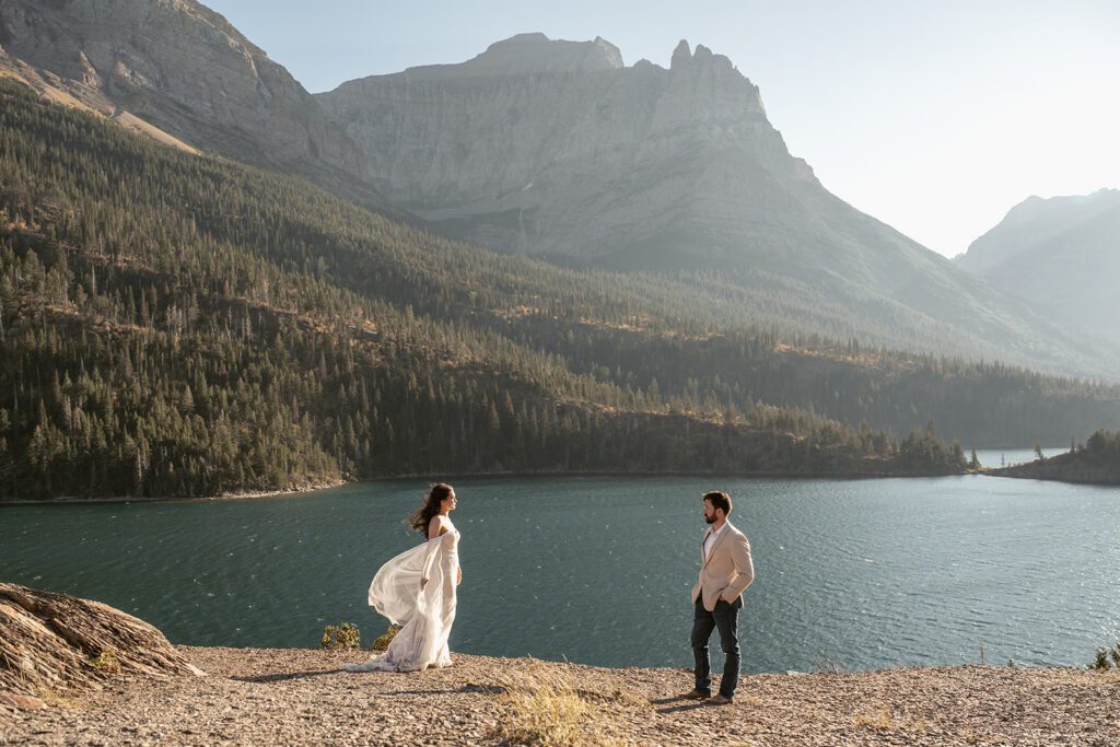 Sun Point bridal portraits during an adventurous honeymoon in Glacier National Park