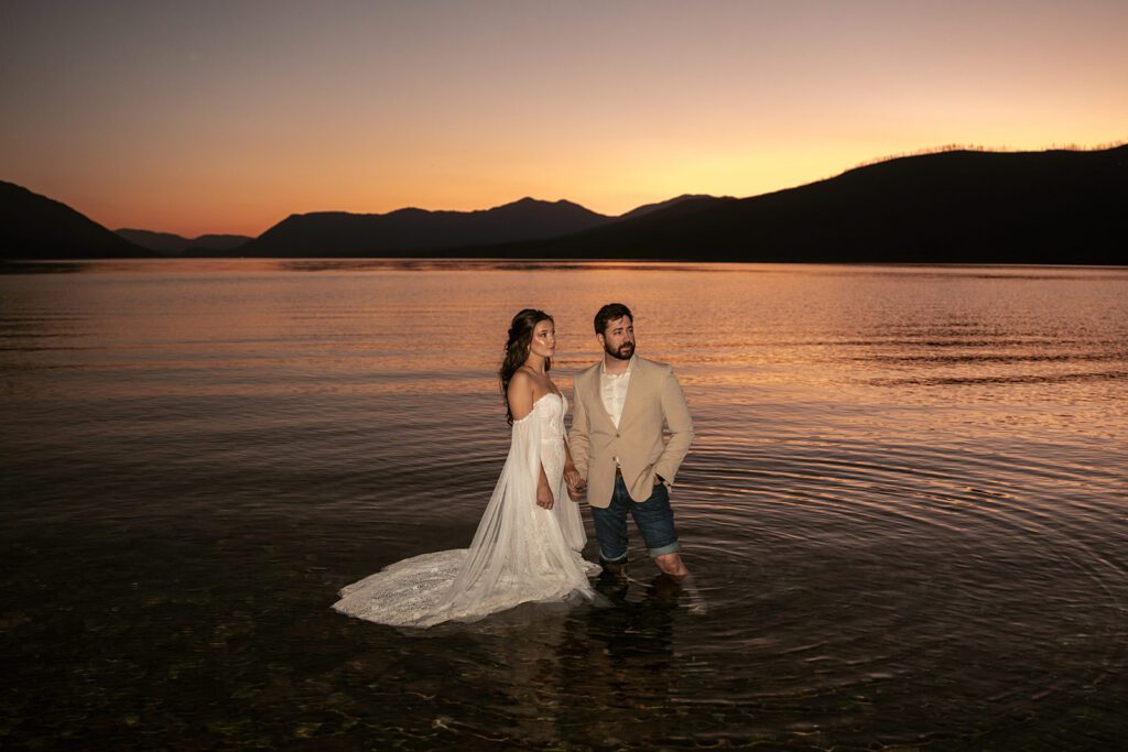 Honeymoon adventure session in Glacier National Park, photographed by Sydney Breann Photography