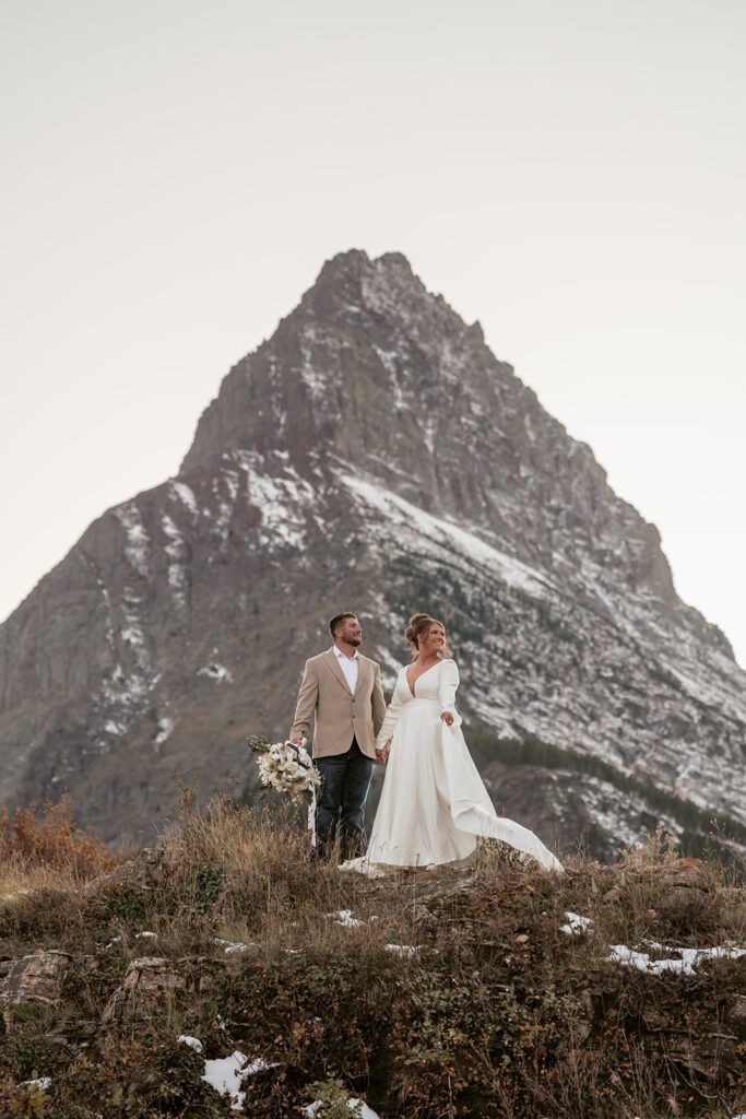 Logan Pass bridal portraits, photographed by Sydney Breann Photography