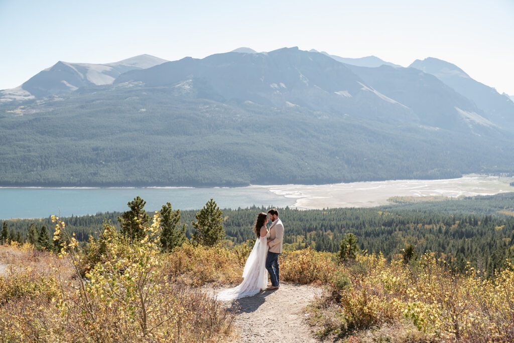 Early Fall bridal portraits in Glacier National Park