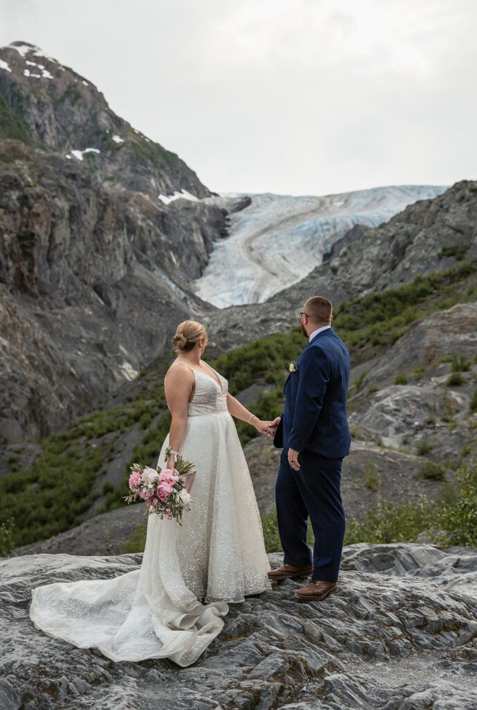 Adventurous Kenai Fjords National Park elopement overlooking Exit Glacier