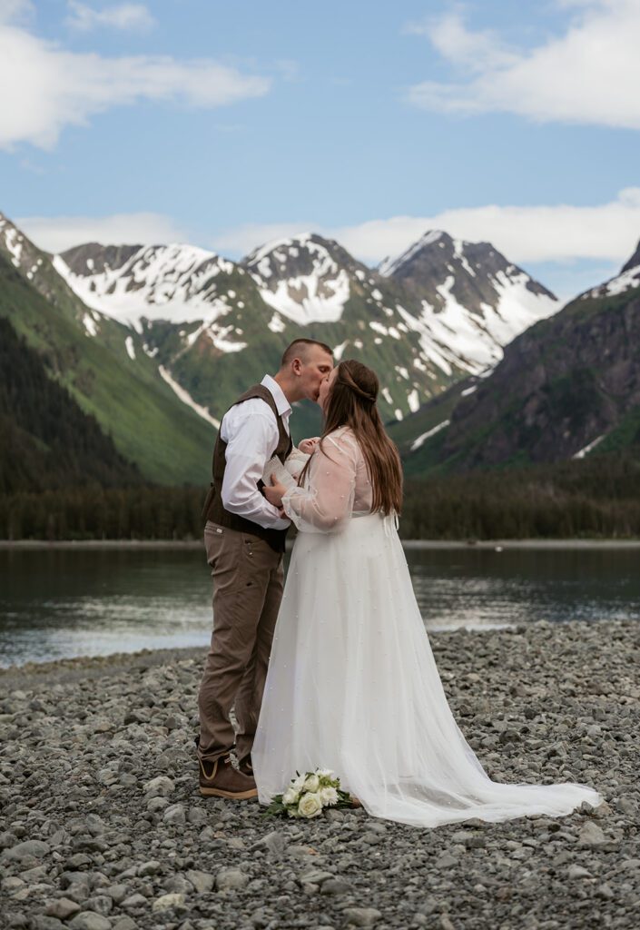 Intimate vow renewal in Seward, Alaska, photographed by Sydney Breann Photography