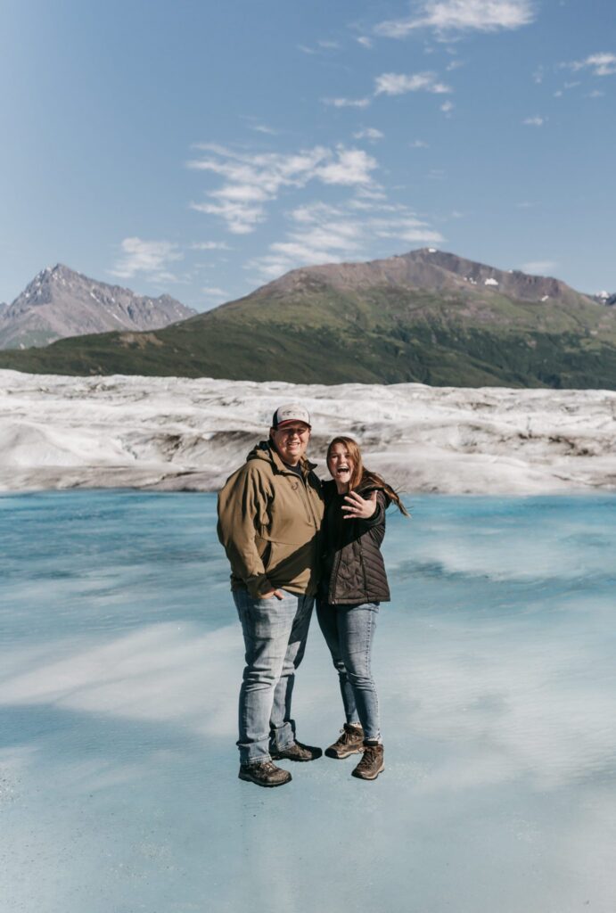 epic engagement session at Knik Glacier